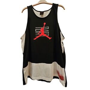 Vintage JUMPMAN Nike Air Jordan Tank Top XI 11 B-Red Black Red Basketball Shirt